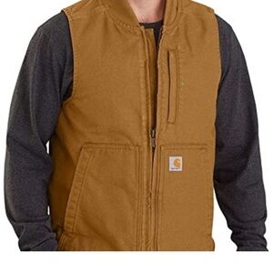 Carhartt Men's Loose Fit Washed Duck Insulated Rib Collar Vest